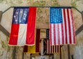 Fr Augustine Texas - Historical flags that have flown over at St Augustine Florida - one of the oldest forts in the