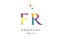 fr f r creative rainbow colors alphabet letter logo icon