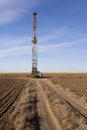 Fracking Drilling in a Colorado Field Royalty Free Stock Photo