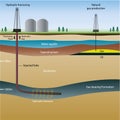 Fracking  info illustration with description Royalty Free Stock Photo