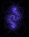 Fractal abstract illustration of a blue spiral