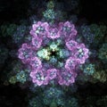 Fractal Purple Flower Hexagon | Fractal Art Background Wallpaper