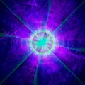 Rays of Green and Purple Energy| Fractal Art Background Wallpaper