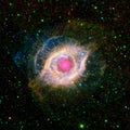 Orange Helix Eye Nebula Enhanced Universe Image Elements From NASA / ESO | Galaxy Background Wallpaper