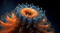 Fractal Biovolution: Exploring the Dynamic Interplay of Life and Artistry in Orange and Blue Ferrofluid