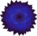 Fractal blue flower. Vector rose. Abstract star design element. Royalty Free Stock Photo