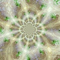 Fractal based on ceramic tile and leafs Royalty Free Stock Photo