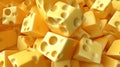 Fractal cheese digital art. Food pattern, food texture, food fractal. AI generative, food theme