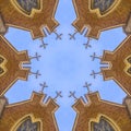 Fractal of church in all sides and cross on top