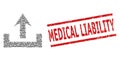 Upload Recursion Mosaic of Upload Icons and Grunge Medical Liability Seal