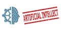 Intellect Recursive Mosaic of Intellect Icons and Grunge Artificial Intellect Seal