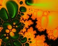 Fractal design in green orange colors, energy image