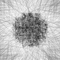 Fractal Drawn Fibrous Abstract Round Structure