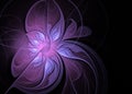 Fractal dynamic spiral floral image generated by computer program for use as background in design
