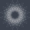 Fractal element with connected line and dots. Virtual background communication or particle compounds. Global network