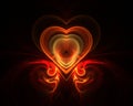 Fractal fire heart Royalty Free Stock Photo