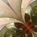 Fractal flower in beige, brown and green. Royalty Free Stock Photo