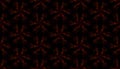 Fractal flowers. Abstract seamless pattern on black background. Design of repeating glowing flowers in red tones. Royalty Free Stock Photo