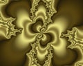 Fractal, gold elegant sparkling flowery abstract geometries,  vivid texture Royalty Free Stock Photo