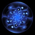 Fractal illustration of a blue spherical object