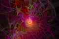 Fractal   imagination concept pattern dynamic chaos motion rendering design rendering, imagination, glow, shine Royalty Free Stock Photo