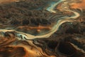 fractal landscape, with rolling hills and winding rivers