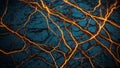 Fractal lightning on a dark blue background. 3d rendering Royalty Free Stock Photo