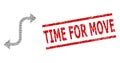 Opposite Bend Arrow Recursive Mosaic of Opposite Bend Arrow Items and Grunge Time for Move Seal Stamp