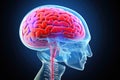 fractal motley light brain grafic, cognitive skills, brain neurons nerve synapses, learning habit, mindset knowledge accumulation