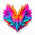 Vibrant 3d Heart Shape Abstract With Colorful Textures And Gradients