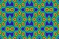 Fractal: Optical Illusion in Blues, Greens and Yellow