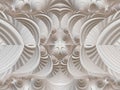 Fractal pattern in the style of stucco bas-relief on a gray stone wall