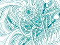 Fractal pattern with waves and curls - abstract digitally generated image Royalty Free Stock Photo