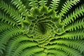 fractal patterns in a fern unfolding its leaves