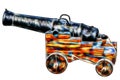 Fractal picture of Old medieval artillery canon on white