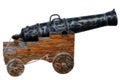 Fractal picture of Old medieval artillery canon on white