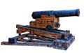 Fractal picture of Old medieval artillery canon on white