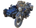 Fractal picture of Old military motorcycle Royalty Free Stock Photo