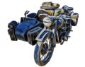 Fractal picture of Old military motorcycle Royalty Free Stock Photo