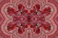 Fractal of pink red Rhodochrosite stone close up