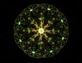 Fractal radial pattern on the subject of science, technology and design