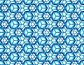 Fractal seamless pattern with snowflakes