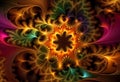 Fractal with star abstract design, background set on white Royalty Free Stock Photo