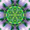 Fractal star flower in green, vibrant mandala Royalty Free Stock Photo