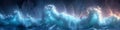 Fractal symphony of the sea: turquoise waves crash and dance in mesmerizing fractal patterns.