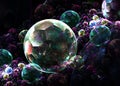 Fractal Transparent Shining Sphere Background - Fractal Art