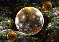 Fractal Transparent Shining Sphere Background - Fractal Art