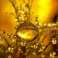 Fractal water drop light yellow nature background, Generative AI Royalty Free Stock Photo