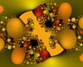 Fractal, yellow red elegant sparkling flowery abstract geometries, vivid texture Royalty Free Stock Photo