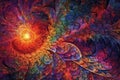 colorful abstract painting of fractals